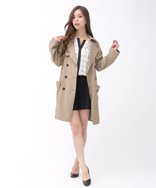 NANO universe（ナノユニバース）の「【MORE5月号掲載】テロトレンチコート（トレンチコート・レディース・ベージュ/ネイビー・38/36）」の9枚目の写真