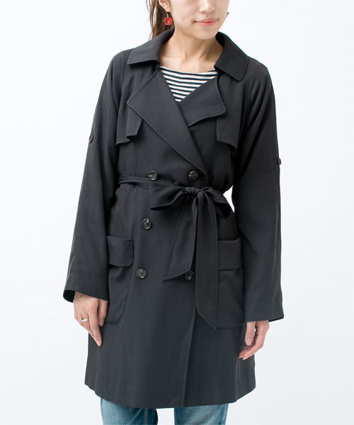 NANO universe（ナノユニバース）の「【MORE5月号掲載】テロトレンチコート（トレンチコート・レディース・ベージュ/ネイビー・38/36）」の12枚目の写真