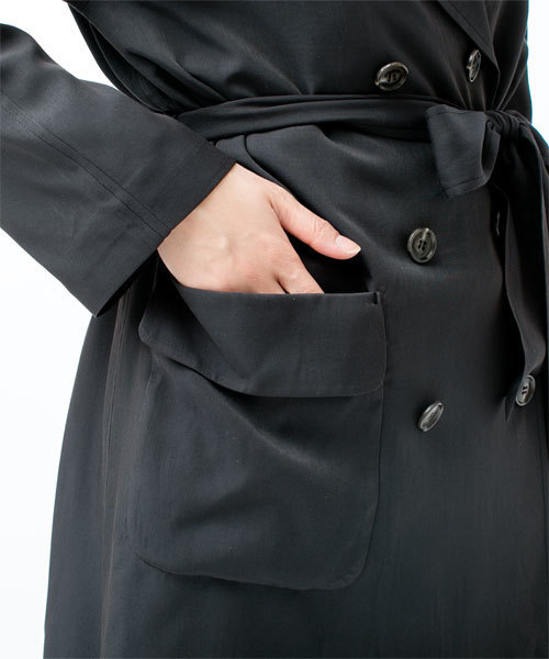 NANO universe（ナノユニバース）の「【MORE5月号掲載】テロトレンチコート（トレンチコート・レディース・ベージュ/ネイビー・38/36）」の3枚目の写真