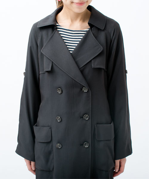 NANO universe（ナノユニバース）の「【MORE5月号掲載】テロトレンチコート（トレンチコート・レディース・ベージュ/ネイビー・38/36）」の7枚目の写真