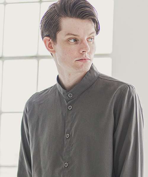 d3d5（ディースリーディーファイブ）の「ms3926-ノーカラーシャツ（シャツ/ブラウス・メンズ・グレー/カーキ・FREE）」の12枚目の写真