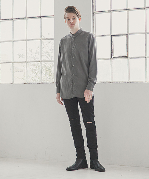 d3d5（ディースリーディーファイブ）の「ms3926-ノーカラーシャツ（シャツ/ブラウス・メンズ・グレー/カーキ・FREE）」の8枚目の写真