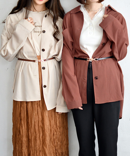 PairPair(ペアペア)の「CPOビッグシャツ(シャツ/ブラウス・レディース・ライトグレー/アイボリー/ライトブラウン/ラベンダー・FREE)」の2枚目の写真