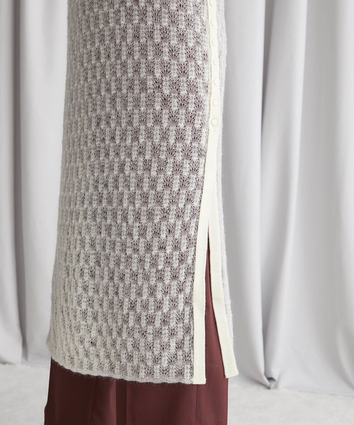 TAN(タン)の「【TAN(タン)】サイドボタンタートルネックニットレイヤードワンピース(ワンピース・レディース・ブラック/アイボリー・FREE)」の14枚目の写真