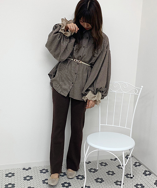 apres jour(アプレジュール)の「リブニットパンツ【ZOZOTOWN限定アイテム】(その他パンツ・レディース・ブラック/ダークブラウン/モカ/ライトベージュ・フリー)」の18枚目の写真