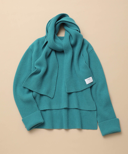 ADAM ET ROPE'(アダムエロペ)の「山形両畦モックネックプルオーバー(ニット/セーター・レディース・ベージュ/ブルー・FREE)」の16枚目の写真