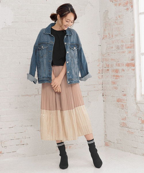 KOBE LETTUCE（コウベレタス）の「[ピンヒール/チャンキーヒール]ラインソックスブーツ（ブーツ・レディース・ブラック/ネイビー/ブラック系その他/ブルー系その他・LL/S/M/L）」の10枚目の写真