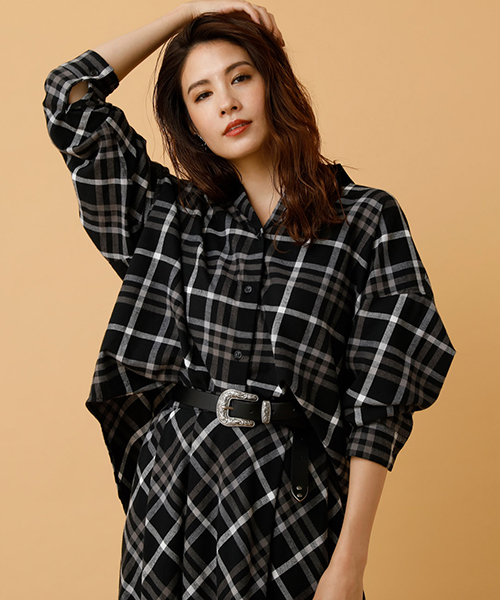 AZUL by moussy（アズールバイマウジー）の「チェック柄ドロップ