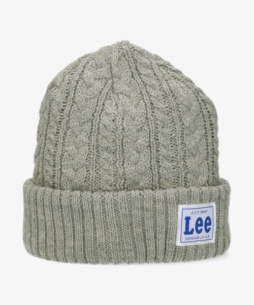 Lee（リー）の「【Lee】CABLE WATCH CAP ACRYLIC / 【リー】ケーブル　ワッチキャップ　アクリル　オーバーライド（ニットキャップ/ビーニー・メンズ・ホワイト/ブラック/ネイビー/グレー/ピンク/イエロー/ワイン/モスグリーン・57~59cm）」の4枚目の写真