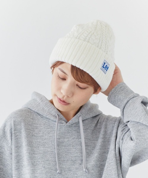 Lee（リー）の「【Lee】CABLE WATCH CAP ACRYLIC / 【リー】ケーブル　ワッチキャップ　アクリル　オーバーライド（ニットキャップ/ビーニー・メンズ・ホワイト/ブラック/ネイビー/グレー/ピンク/イエロー/ワイン/モスグリーン・57~59cm）」の10枚目の写真