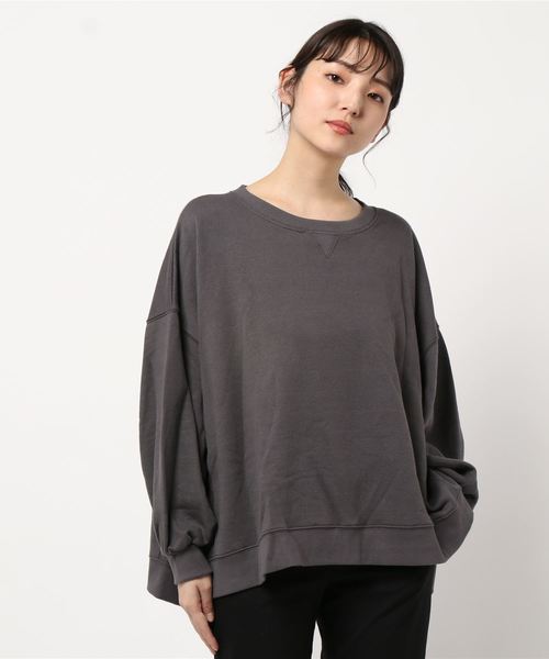 miniyu(ミニュウ)の「裏毛ビッグサイズPO(ag)(スウェット・レディース・チャコールグレー/グレー・2)」の5枚目の写真