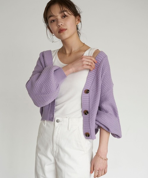 Earth Music Ecology アースミュージックアンドエコロジー の カノコショートニットカーディガン カーディガン ボレロ Wear