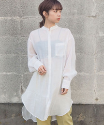 tiptop | シアーバンドカラーシャツチュニック(シャツ/ブラウス)