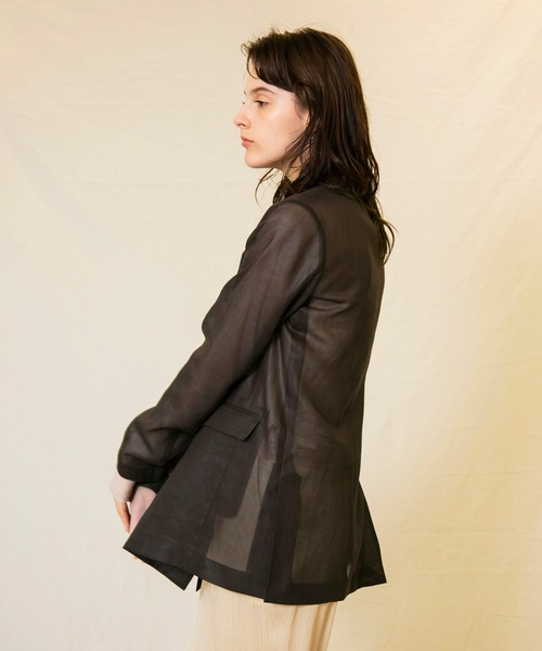 MAISON SPECIAL（メゾンスペシャル）の「◎BAILA＆STORY8月号掲載：シアーダブルジャケット【MAISON SPECIAL/メゾンスペシャル】■セットアップ対応■（テーラードジャケット・レディース・ブラウン/オレンジ/ベージュ/ホワイト・FREE）」の8枚目の写真