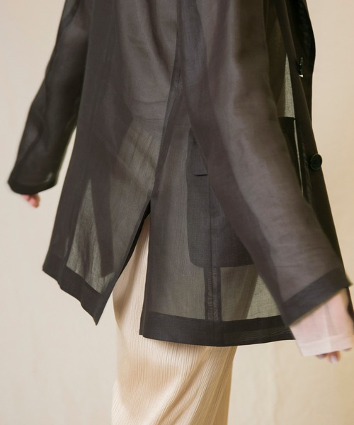 MAISON SPECIAL（メゾンスペシャル）の「◎BAILA＆STORY8月号掲載：シアーダブルジャケット【MAISON SPECIAL/メゾンスペシャル】■セットアップ対応■（テーラードジャケット・レディース・ブラウン/オレンジ/ベージュ/ホワイト・FREE）」の12枚目の写真