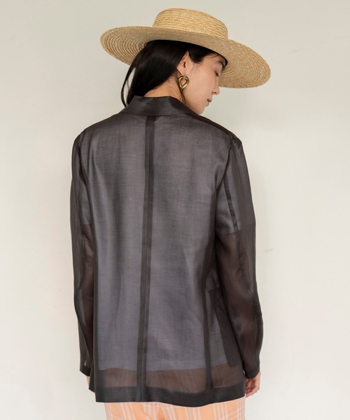 MAISON SPECIAL（メゾンスペシャル）の「◎BAILA＆STORY8月号掲載：シアーダブルジャケット【MAISON SPECIAL/メゾンスペシャル】■セットアップ対応■（テーラードジャケット・レディース・ブラウン/オレンジ/ベージュ/ホワイト・FREE）」の21枚目の写真