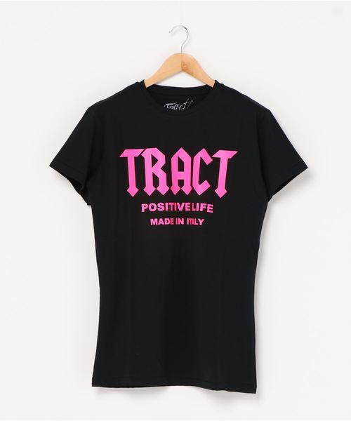 Tract(トラクト)の「T-SHIRT(Tシャツ/カットソー)」|ブラック×ピンク