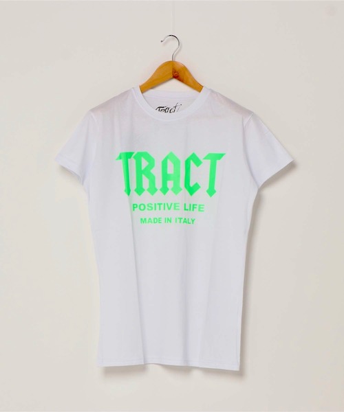 Tract(トラクト)の「T-SHIRT(Tシャツ/カットソー)」|ホワイト×グリーン