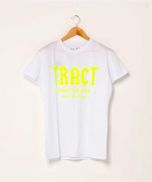Tract(トラクト)の「T-SHIRT(Tシャツ/カットソー)」|ホワイト×イエロー
