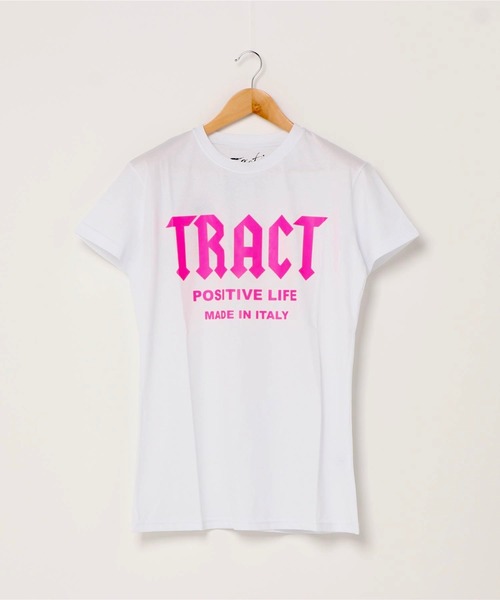 Tract(トラクト)の「T-SHIRT(Tシャツ/カットソー)」|ホワイト×ライトピンク