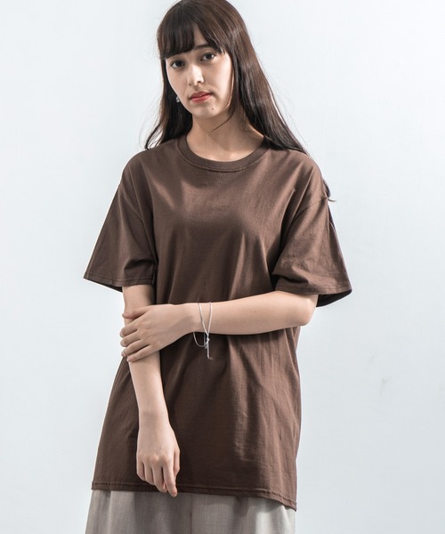 FRUIT OF THE LOOM(フルーツオブザルーム)の「FRUIT OF THE LOOM フルーツオブザルーム 半袖Tシャツ(Tシャツ/カットソー・メンズ・ブラウン/パープル/ラベンダー/杢グレー/ブルー/ヘザーチャコール/ワイン/カーキ/グリーン/ブラック/ネイビー/ホワイト/ライトベージュ/オレンジ/ライトブルー/イエロー/チャコール/レッド/アッシュ・L/M/S/XL)」の8枚目の写真