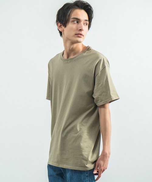 FRUIT OF THE LOOM(フルーツオブザルーム)の「FRUIT OF THE LOOM フルーツオブザルーム 半袖Tシャツ(Tシャツ/カットソー・メンズ・ブラウン/パープル/ラベンダー/杢グレー/ブルー/ヘザーチャコール/ワイン/カーキ/グリーン/ブラック/ネイビー/ホワイト/ライトベージュ/オレンジ/ライトブルー/イエロー/チャコール/レッド/アッシュ・L/M/S/XL)」の10枚目の写真