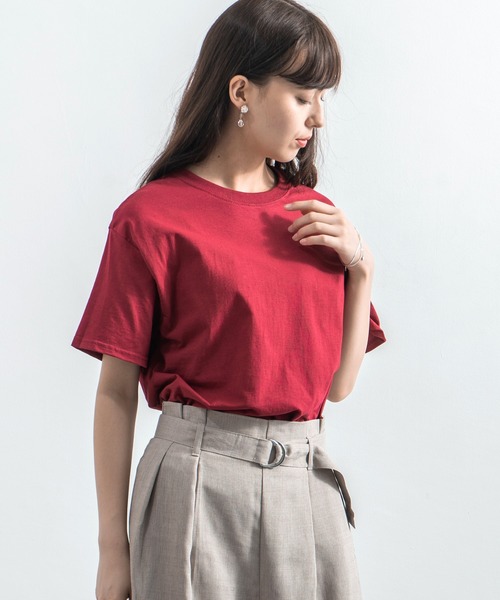 FRUIT OF THE LOOM(フルーツオブザルーム)の「FRUIT OF THE LOOM フルーツオブザルーム 半袖Tシャツ(Tシャツ/カットソー・メンズ・ブラウン/パープル/ラベンダー/杢グレー/ブルー/ヘザーチャコール/ワイン/カーキ/グリーン/ブラック/ネイビー/ホワイト/ライトベージュ/オレンジ/ライトブルー/イエロー/チャコール/レッド/アッシュ・L/M/S/XL)」の18枚目の写真