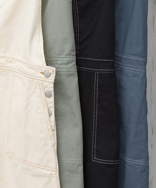 SpRay（スプレイ）の「【WEB限定】配色ステッチジャンパースカート（ワンピース・レディース・ブラック/ブルー/アイボリー/ライトカーキ・FREE）」の11枚目の写真