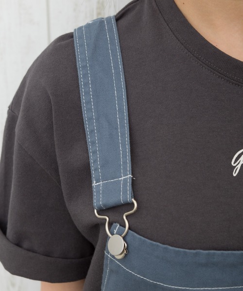 SpRay（スプレイ）の「【WEB限定】配色ステッチジャンパースカート（ワンピース・レディース・ブラック/ブルー/アイボリー/ライトカーキ・FREE）」の7枚目の写真