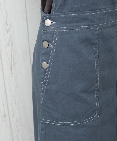 SpRay（スプレイ）の「【WEB限定】配色ステッチジャンパースカート（ワンピース・レディース・ブラック/ブルー/アイボリー/ライトカーキ・FREE）」の13枚目の写真