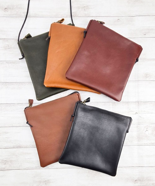 BICASH（ビカーシ）の「レザーサコッシュ/#HG-016（ショルダーバッグ・メンズ・カーキ/ボルドー/ウッド/ブラック/ブラウン/ダークブラウン/キャメル・FREE）」の14枚目の写真