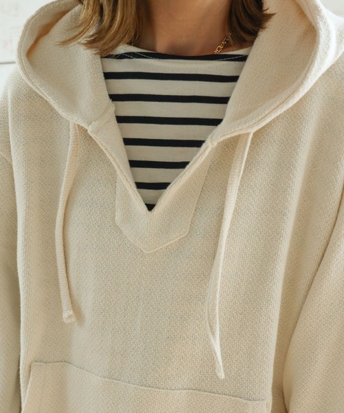 Auntie Rosa Holiday（アンティローザホリデー）の「ループスウェットメキシカンパーカ（パーカー・レディース・モカ/ナチュラル/ライトパープル・FREE）」の8枚目の写真