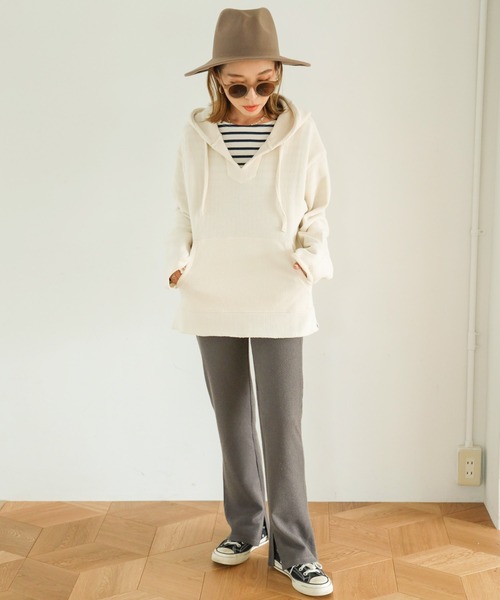 Auntie Rosa Holiday（アンティローザホリデー）の「ループスウェットメキシカンパーカ（パーカー・レディース・モカ/ナチュラル/ライトパープル・FREE）」の13枚目の写真