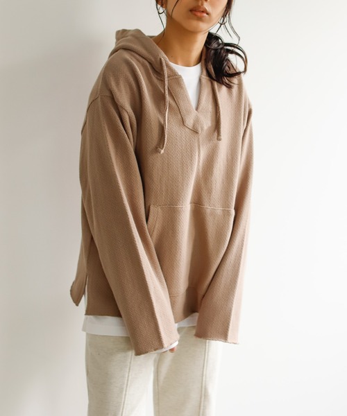 Auntie Rosa Holiday（アンティローザホリデー）の「ループスウェットメキシカンパーカ（パーカー・レディース・モカ/ナチュラル/ライトパープル・FREE）」の14枚目の写真