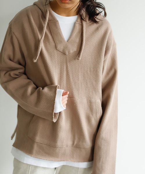 Auntie Rosa Holiday（アンティローザホリデー）の「ループスウェットメキシカンパーカ（パーカー・レディース・モカ/ナチュラル/ライトパープル・FREE）」の19枚目の写真