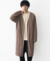 【MinoriTY】もちもち素材ゆったりシルエットノーカラーロングカーディガン メンズ