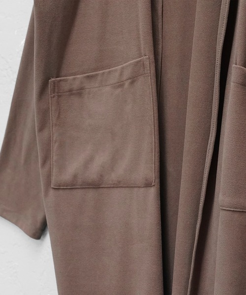 MinoriTY（マイノリティ）の「【MinoriTY】もちもち素材ゆったりシルエットノーカラーロングカーディガン メンズ（カーディガン/ボレロ・メンズ・モカ/ブラウン/グレー/ブラック・M/L）」の18枚目の写真