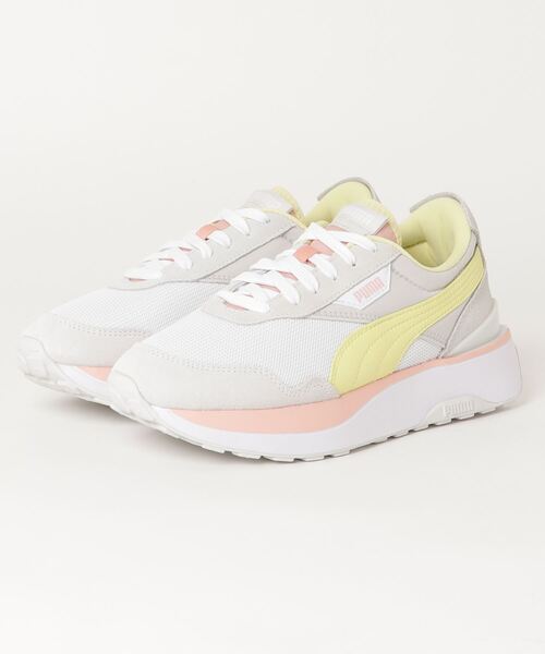 PUMA（プーマ）の「ＰＵＭＡ/プーマ CRUISE RIDER /クルーズ ライダー 厚底 スニーカー 軽量 375072（スニーカー・レディース・グリーン系その他4/ホワイト×イエロー・23.5cm/25.0cm/24.0cm/24.5cm/23.0cm/22.5cm）」の2枚目の写真