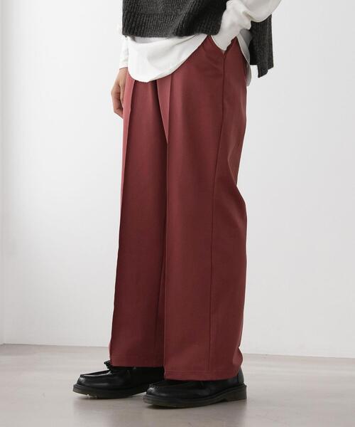 FEELING MADE（フィーリングメイド）の「FEELING MADE ストレッチポンチ センターシーム パンツ（スラックス・レディース・ブラック/ライラック/ナチュラル/ダークグリーン/ブラウン/ピンク/オリーブ・LARGE/SMALL/MEDIUM）」の8枚目の写真