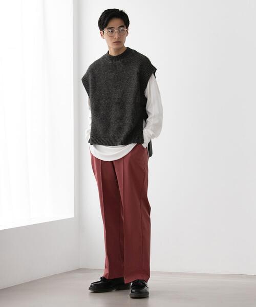 FEELING MADE（フィーリングメイド）の「FEELING MADE ストレッチポンチ センターシーム パンツ（スラックス・レディース・ブラック/ライラック/ナチュラル/ダークグリーン/ブラウン/ピンク/オリーブ・LARGE/SMALL/MEDIUM）」の10枚目の写真