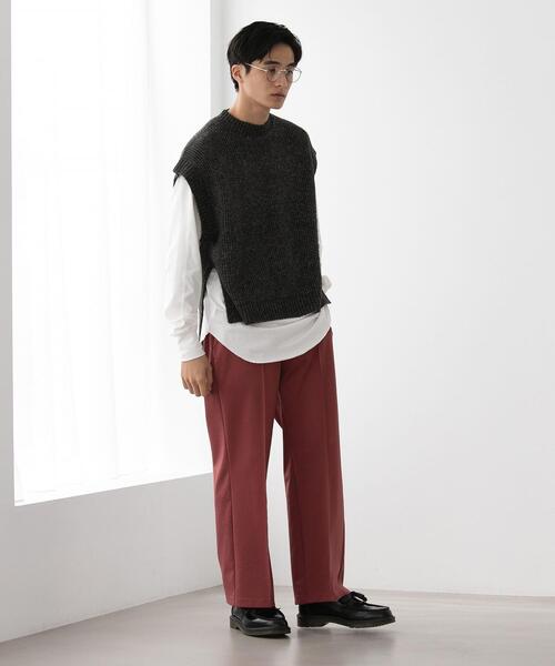 FEELING MADE（フィーリングメイド）の「FEELING MADE ストレッチポンチ センターシーム パンツ（スラックス・レディース・ブラック/ライラック/ナチュラル/ダークグリーン/ブラウン/ピンク/オリーブ・LARGE/SMALL/MEDIUM）」の12枚目の写真