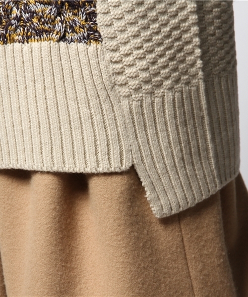 ROSE BUD(ローズバッド)の「LK-14239 BI-COLOR CABLE KNIT P/O(ニット/セーター・レディース・ネイビー/ホワイト・ONE SIZE)」の4枚目の写真