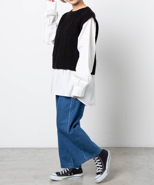 DuKKah（デュカ）の「Dukkah/【低身長向け】PLAIN HIGH WAIST WIDE（デニムパンツ・レディース・インディゴブルー/ダークインディゴブルー・X-SMALL/XX-SMALL）」の3枚目の写真