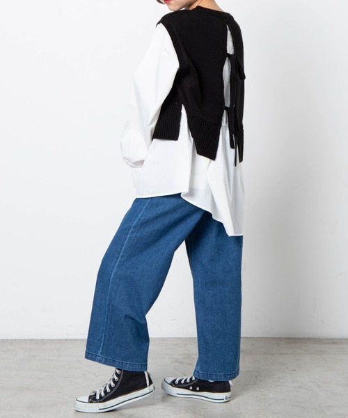 DuKKah（デュカ）の「Dukkah/【低身長向け】PLAIN HIGH WAIST WIDE（デニムパンツ・レディース・インディゴブルー/ダークインディゴブルー・X-SMALL/XX-SMALL）」の14枚目の写真