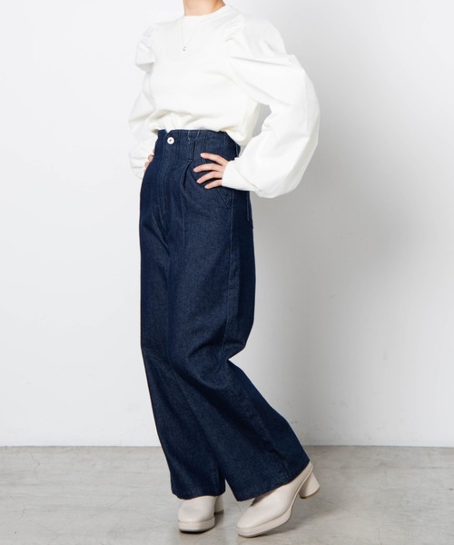 DuKKah（デュカ）の「Dukkah/【低身長向け】PLAIN HIGH WAIST WIDE（デニムパンツ・レディース・インディゴブルー/ダークインディゴブルー・X-SMALL/XX-SMALL）」の18枚目の写真