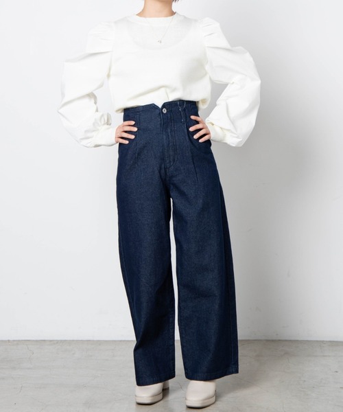 DuKKah（デュカ）の「Dukkah/【低身長向け】PLAIN HIGH WAIST WIDE（デニムパンツ・レディース・インディゴブルー/ダークインディゴブルー・X-SMALL/XX-SMALL）」の11枚目の写真