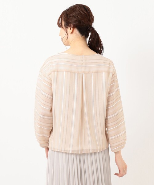 J.PRESS(ジェイプレス)の「【洗える】シャドーボーダー カットソー(Tシャツ/カットソー・レディース・スモーキーグリーン系1/黄土色系1/ホワイト系1・T15/T13)」の12枚目の写真