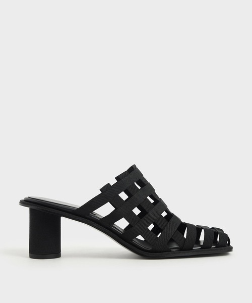 CHARLES & KEITH（チャールズ & キース）の「グログラン ウーブンミュール / Grossgrain Woven Mules（サンダル・レディース・ブルー/ブラック/パープル・23cm/25.5cm/25cm/23.5cm/24.5cm/22.5cm/22cm）」の2枚目の写真