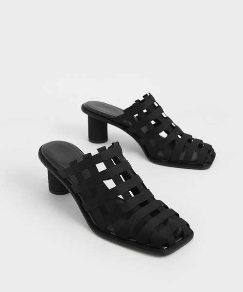 CHARLES & KEITH（チャールズ & キース）の「グログラン ウーブンミュール / Grossgrain Woven Mules（サンダル・レディース・ブルー/ブラック/パープル・23cm/25.5cm/25cm/23.5cm/24.5cm/22.5cm/22cm）」の5枚目の写真