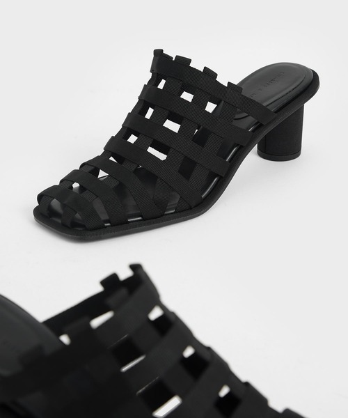 CHARLES & KEITH（チャールズ & キース）の「グログラン ウーブンミュール / Grossgrain Woven Mules（サンダル・レディース・ブルー/ブラック/パープル・23cm/25.5cm/25cm/23.5cm/24.5cm/22.5cm/22cm）」の7枚目の写真